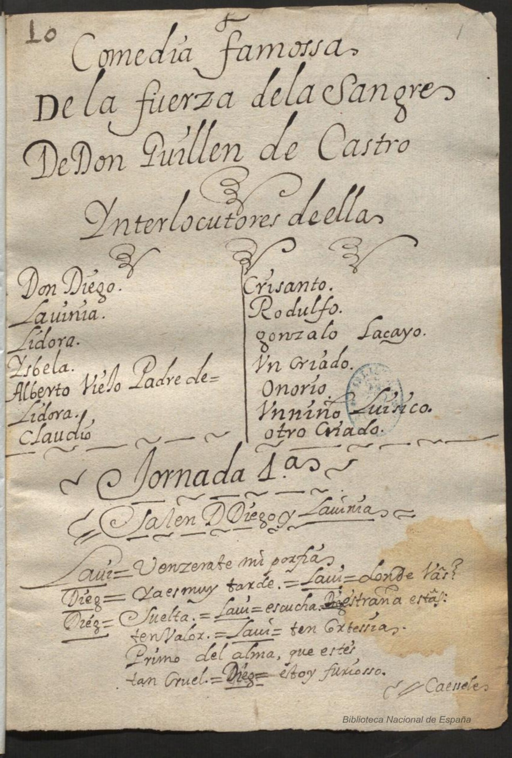 Prima pagina dell'opera