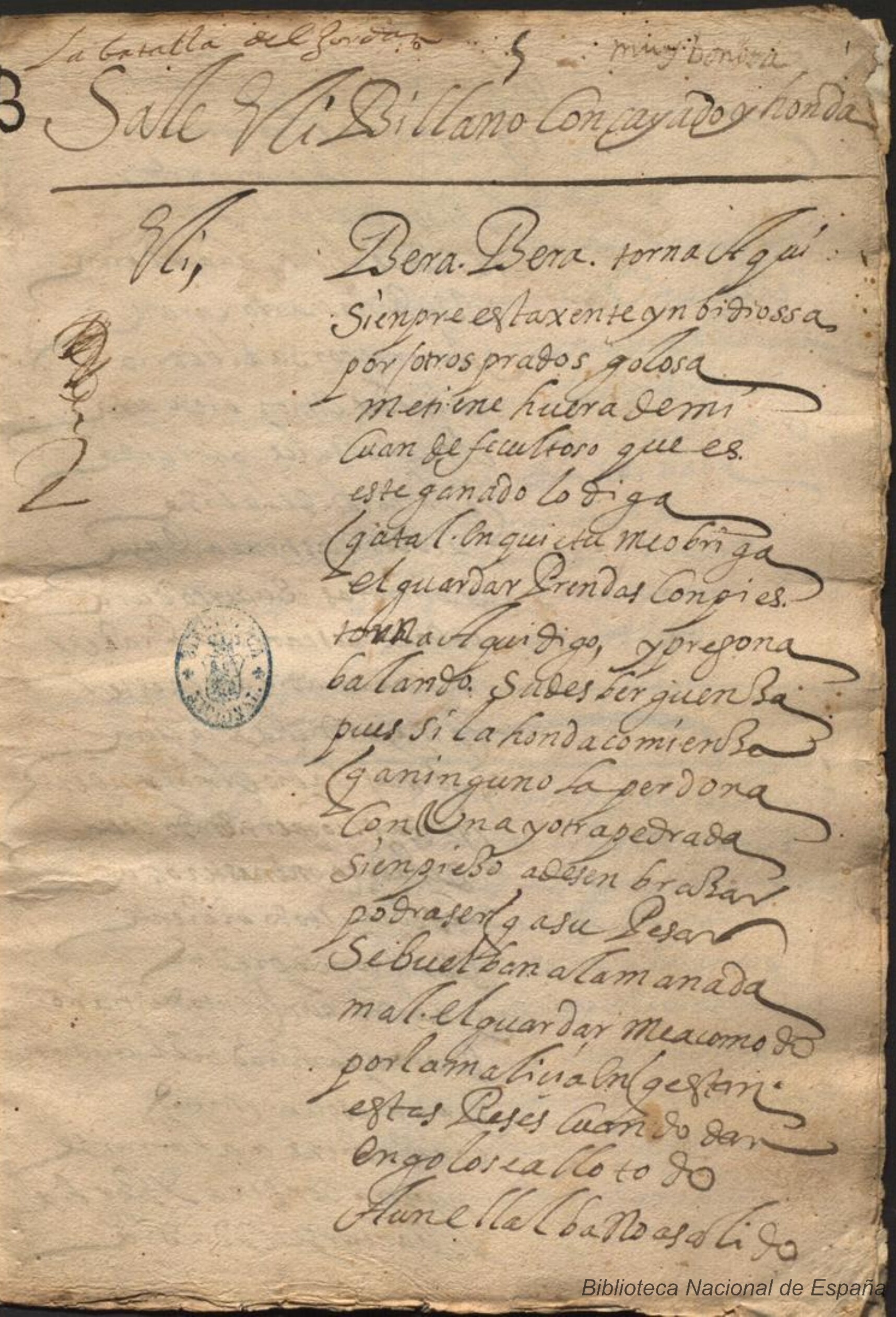 Prima pagina dell'opera