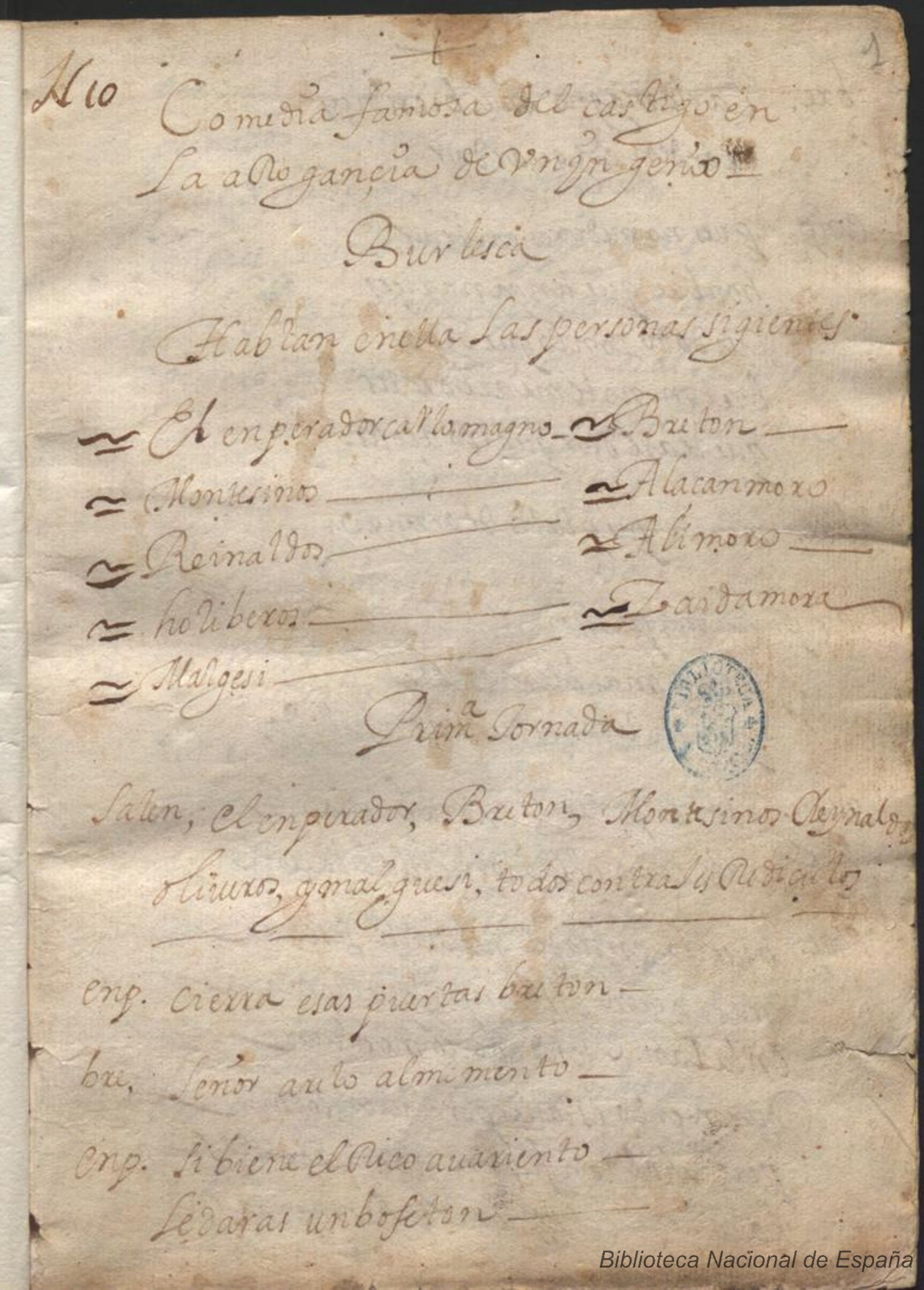Prima pagina dell'opera
