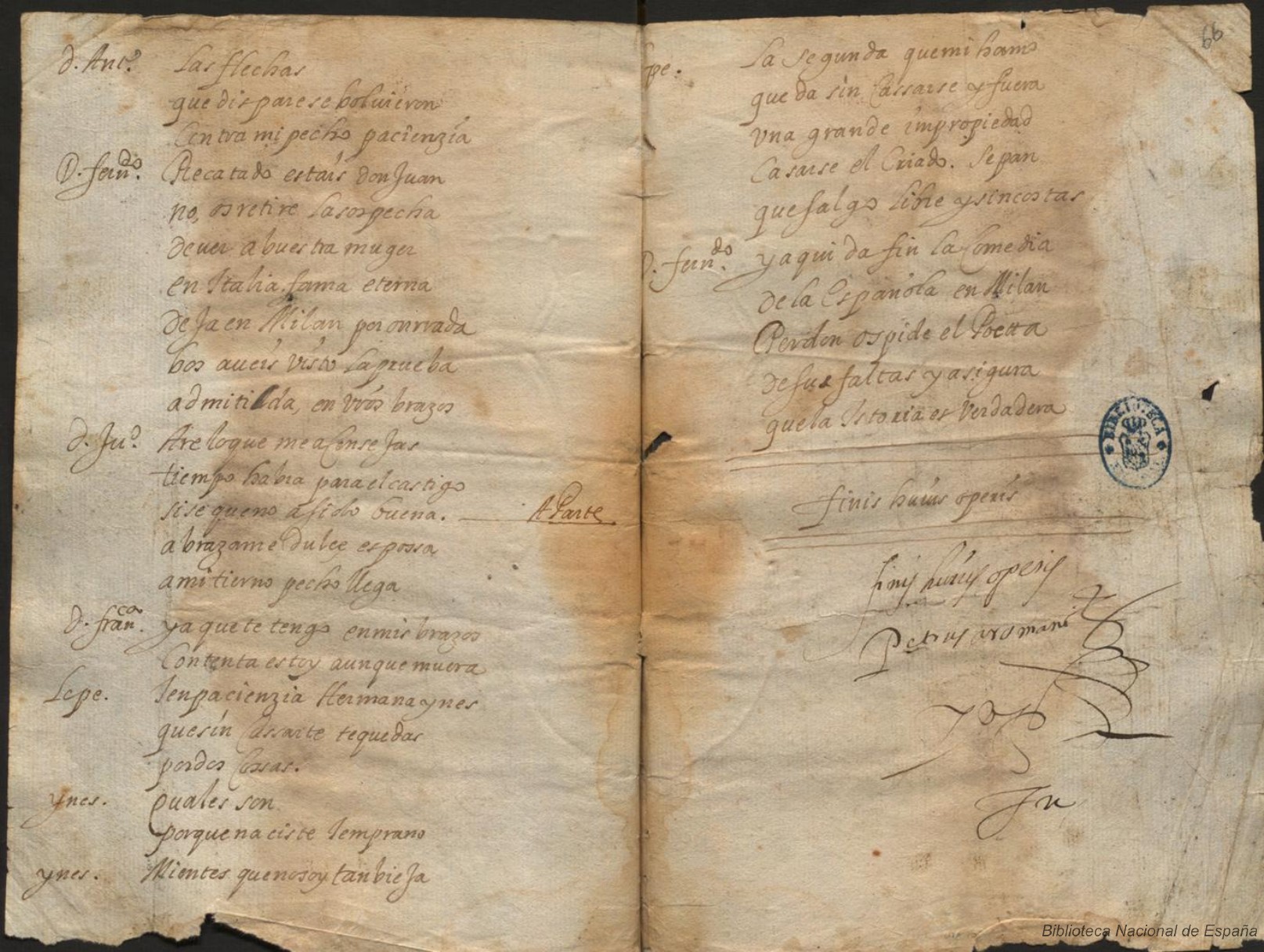 Ultima pagina dell'opera