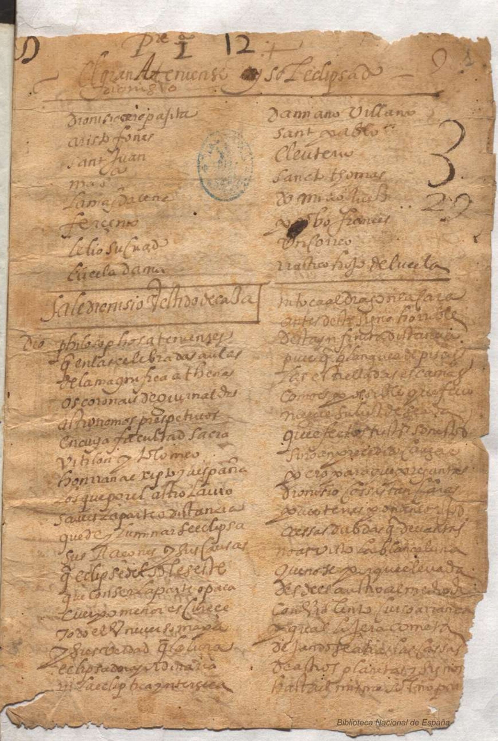 Prima pagina dell'opera