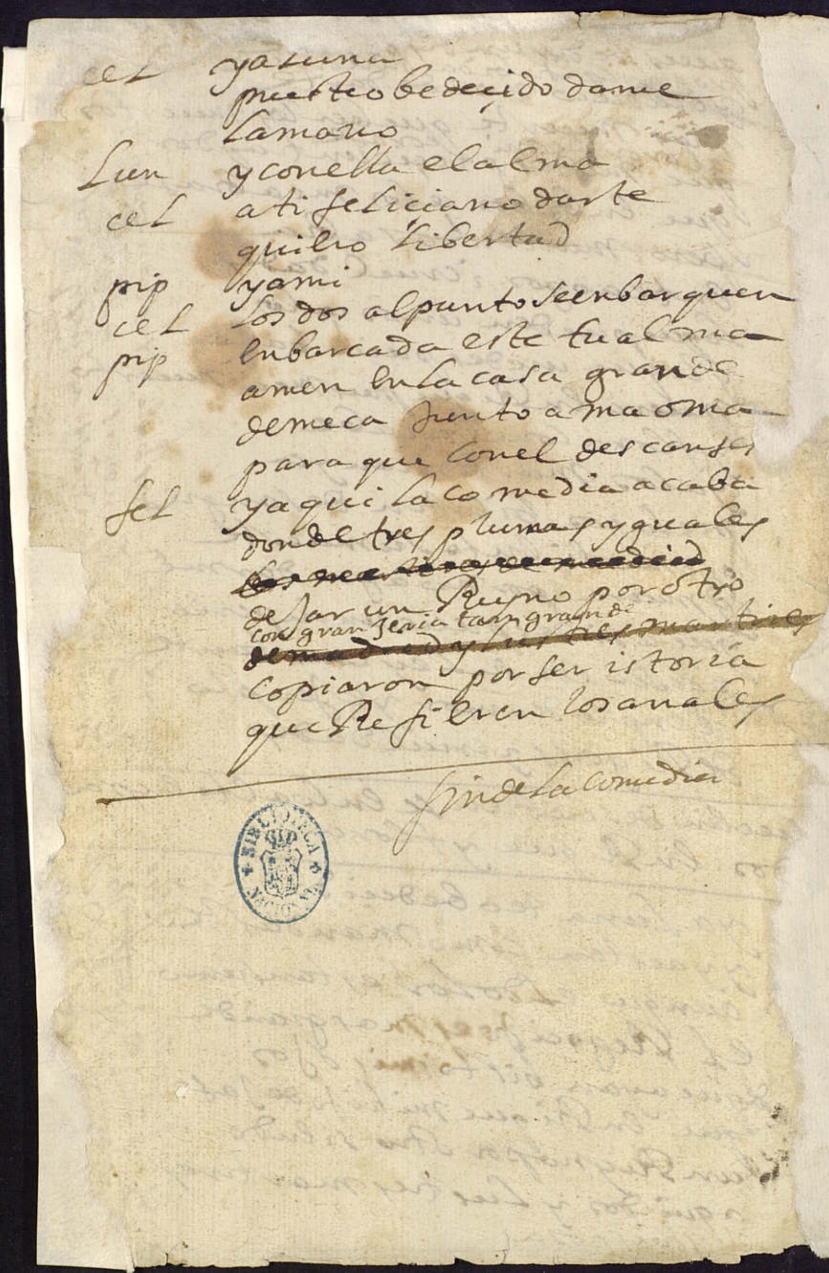 Ultima pagina dell'opera
