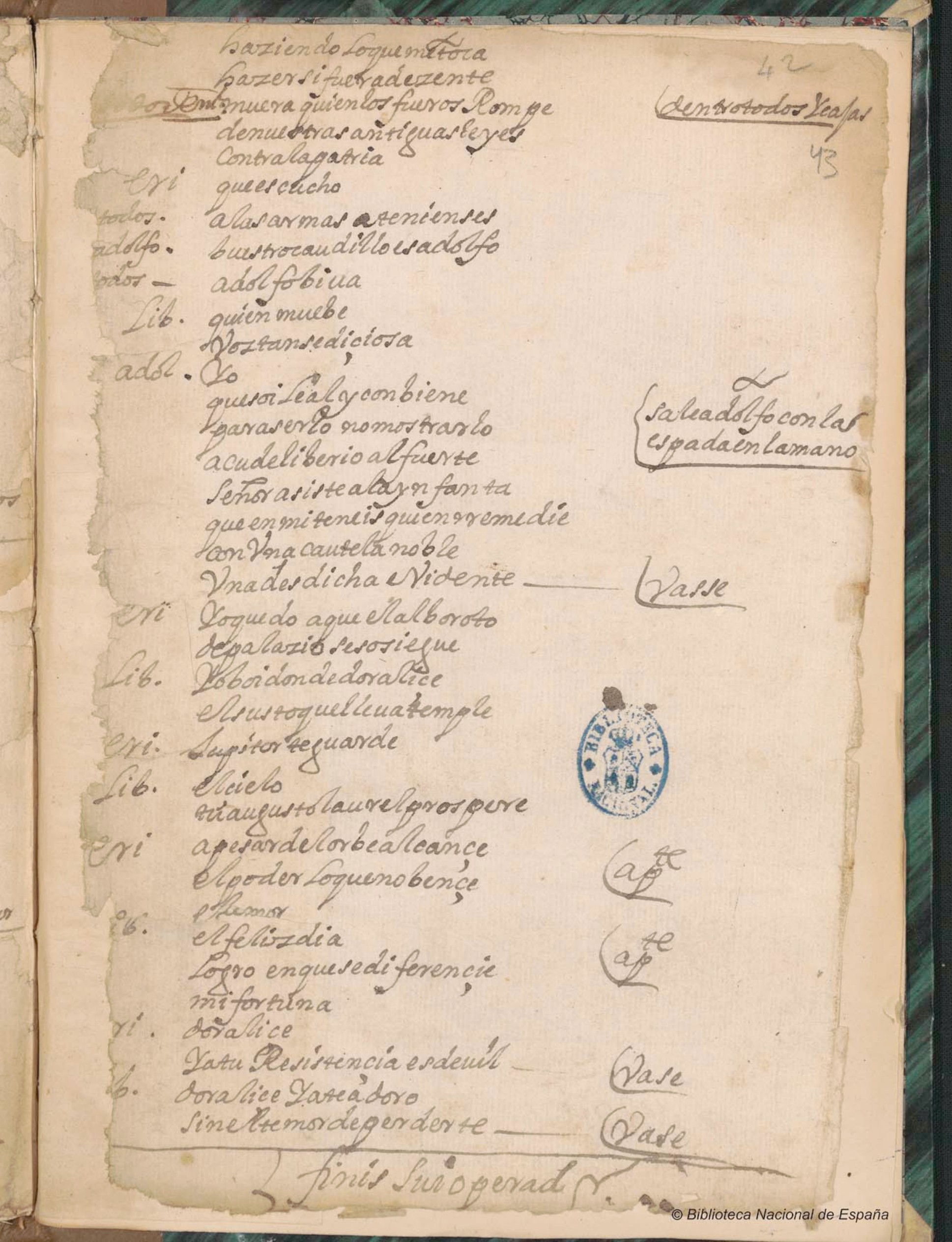 Ultima pagina dell'opera